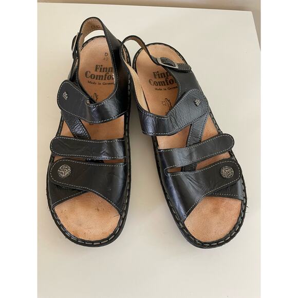Finn Comfort Unisex Black Leather Sandals Made in Germany size 42D Men’s 8.5 main image 4